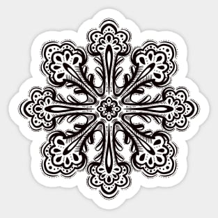 Decorative Snowflake Abstract Winter Ink Art Sticker